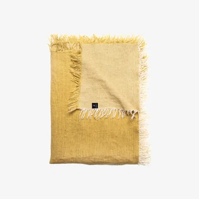 Nordic Nest Merlin throw linen 130x170 cm Honey (yellow)