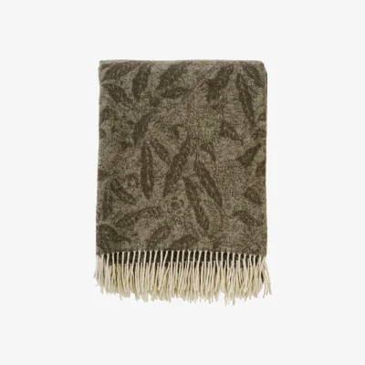 Nordic Nest Klippan Yllefabrik Fruit wool throw Sage 140x200 cm