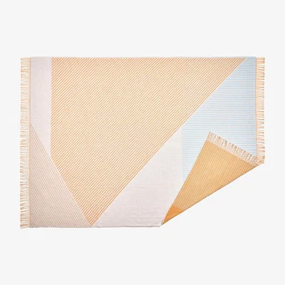 Nordic Nest Stripes cotton throw Yellow