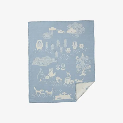 Nordic Nest Little bear childrens blanket blue