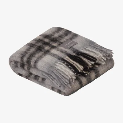 Nordic Nest Stackelbergs Mohair blanket Black & Slate Check