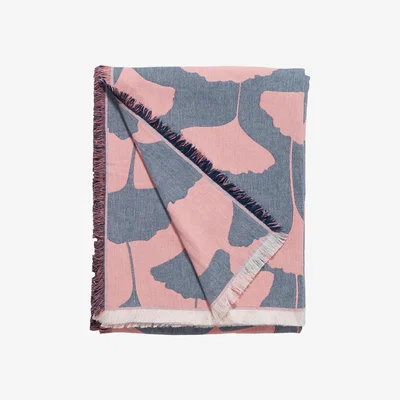 Nordic Nest Ginko cotton throw 130x170 cm blue-pink (denim)