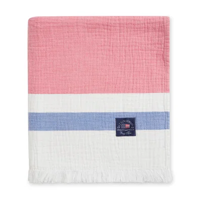 Nordic Nest Lexington Striped cotton waffle throw 130x170 cm Multi