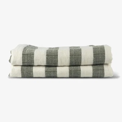 Nordic Nest Sagaform Emilie throw 130x170 cm Green-white