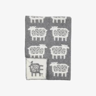 Nordic Nest Sheep wool blanket grey 90x130 cm
