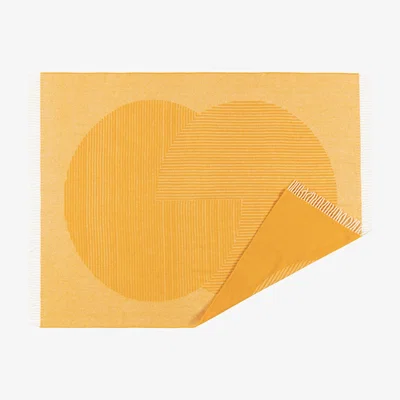 Nordic Nest Circles wool throw 130x185 cm Yellow