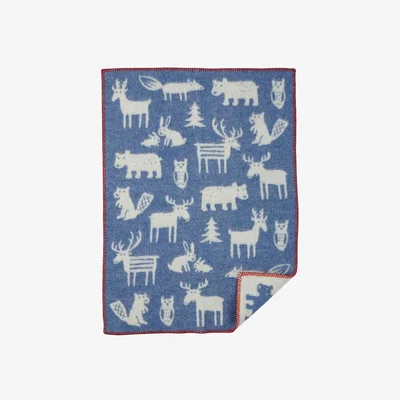 Nordic Nest Forest childrens blanket blue