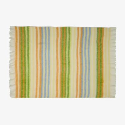 Nordic Nest Hübsch Loom throw blanket Yellow 140x200 cm