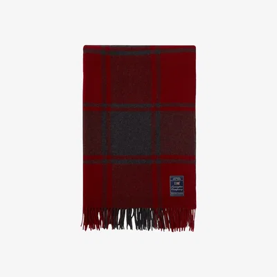 Nordic Nest Lexington Checked Recycled wool blanket 130x170 cm Red-dark grey