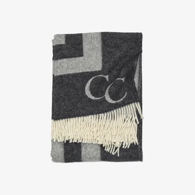 Nordic Nest Monogram wool throw 130x200 cm black
