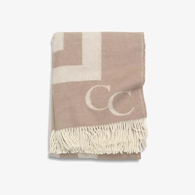 Nordic Nest Monogram wool throw 130x200 cm beige