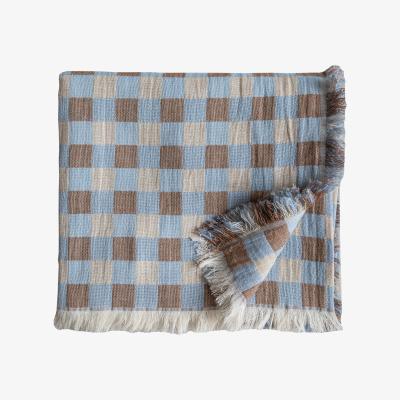 Nordic Nest Poppy wool throw 130x170 cm Blue