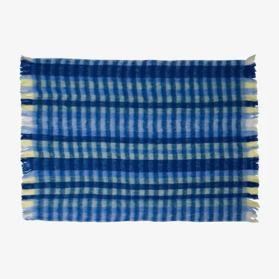 Nordic Nest Hübsch Loom throw blanket Blue 140x200 cm