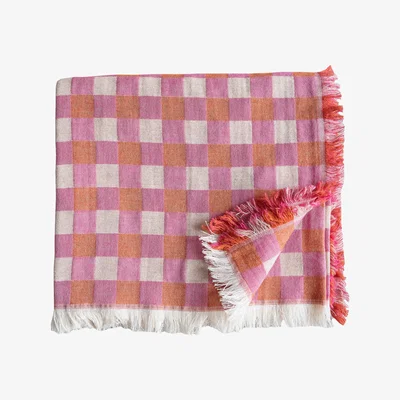 Nordic Nest Poppy wool throw 260x260 cm Pink