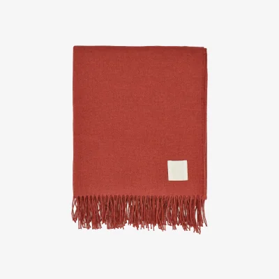 Nordic Nest Scandi Living Loom cotton throw 125x170 cm Rust