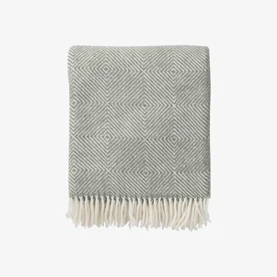 Nordic Nest Gooseye wool throw 130x200 cm Green