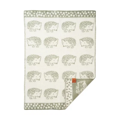 Nordic Nest Klippan Yllefabrik Hedgehog baby blanket 65x90 cm Green