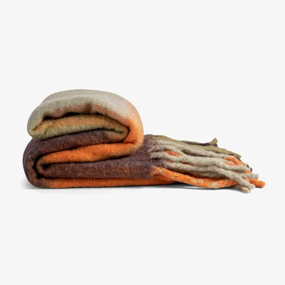 Nordic Nest Check throw Mixed orange