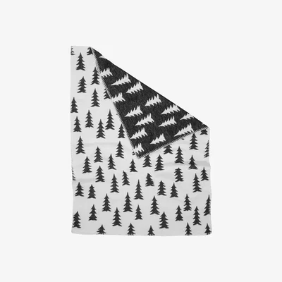 Nordic Nest Gran brushed cotton kids blanket white-black