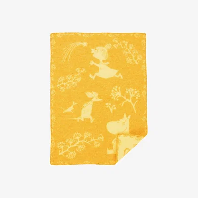 Nordic Nest Klippan Yllefabrik Moomin Winterland baby blanket 65x90 cm Winter sun