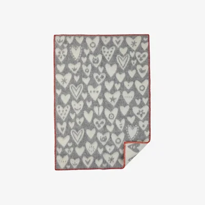 Nordic Nest Baby Heart wool blanket grey