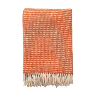 Nordic Nest Klippan Yllefabrik Ralph wool throw Orange