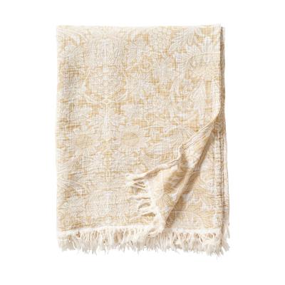 Nordic Nest Klippan Yllefabrik Sunflower cotton throw 140x200 cm Golden