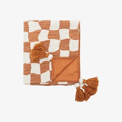 Nordic Nest Bloomingville Chola throw cotton 150x130 cm Brown