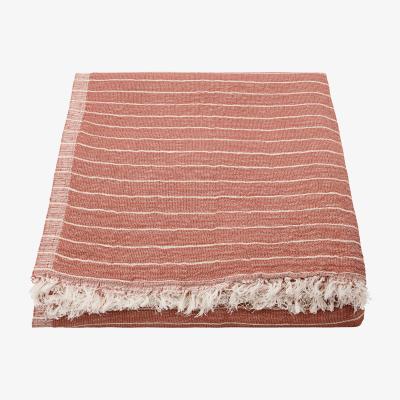 Nordic Nest House Doctor Alice stripe throw 140x200 cm Dusty berry