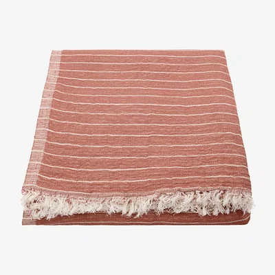 Nordic Nest House Doctor Alice stripe throw 140x200 cm Dusty berry