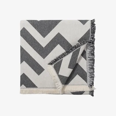 Nordic Nest Florens cotton blanket Beluga (black)