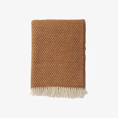 Nordic Nest Klippan Yllefabrik Velvet wool throw Mocha mousse