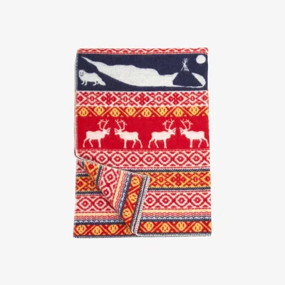 Nordic Nest Sarek wool throw red-yellow