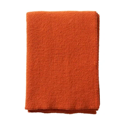 Nordic Nest Klippan Yllefabrik Domino wool throw Orange