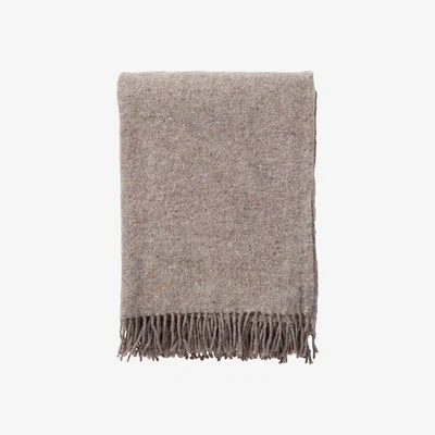 Nordic Nest Earth wool throw Light grey