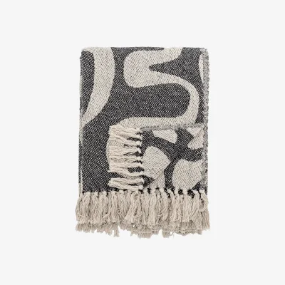 Nordic Nest Bloomingville Salobre throw cotton 160x130 cm Black