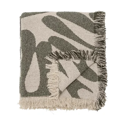Nordic Nest Bloomingville Alk cotton throw 130x160 cm Beige-green