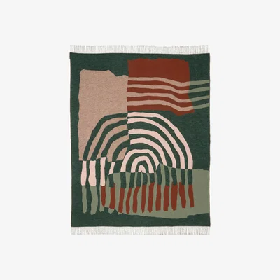 Nordic Nest Vuosirenkaat throw 130x170 cm Beige-green-pink