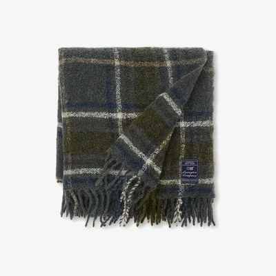 Nordic Nest Checked Bouclé throw 130x170 cm sage green multi