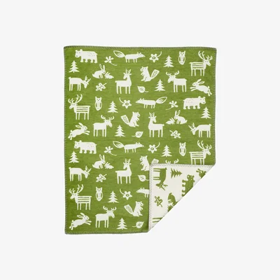 Nordic Nest Forest baby blanket cotton green