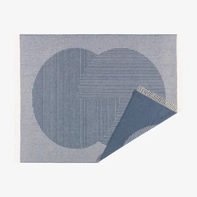 Nordic Nest NJRD Circles wool throw 130x185 cm Blue