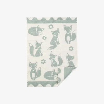 Nordic Nest Fox children's blanket light blue