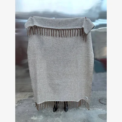 Nordic Nest Tinted Fridh mohair throw Brown–off white 130x170 cm