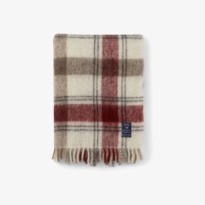 Nordic Nest Lexington Checked Mohair Mix blanket 130x170 cm Red-beige-white