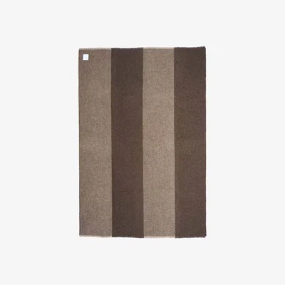 Nordic Nest Scandi Living Row ριγέ μάλλινο ριχτάρι Brown 120x185 cm