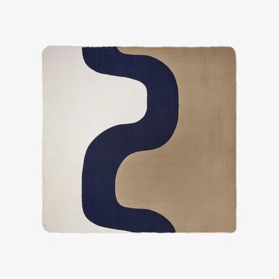 Nordic Nest Marimekko Seireeni throw 234x260 cm Beige-dark blue-natural white