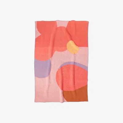 Nordic Nest Flower Field wool throw 130x200 cm Pink