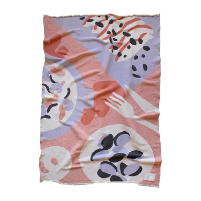 Nordic Nest Layered Boqueron cotton throw 130x220 cm Red