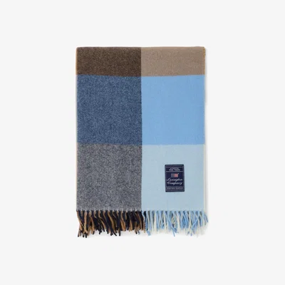 Nordic Nest Checked Recycled Wool throw 130x170 cm Blue-mid brown