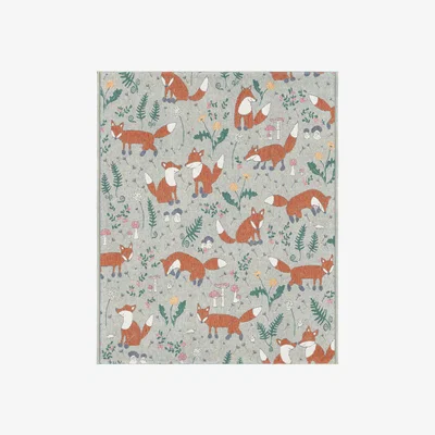 Nordic Nest Rävar cotton throw 140x170 cm multi